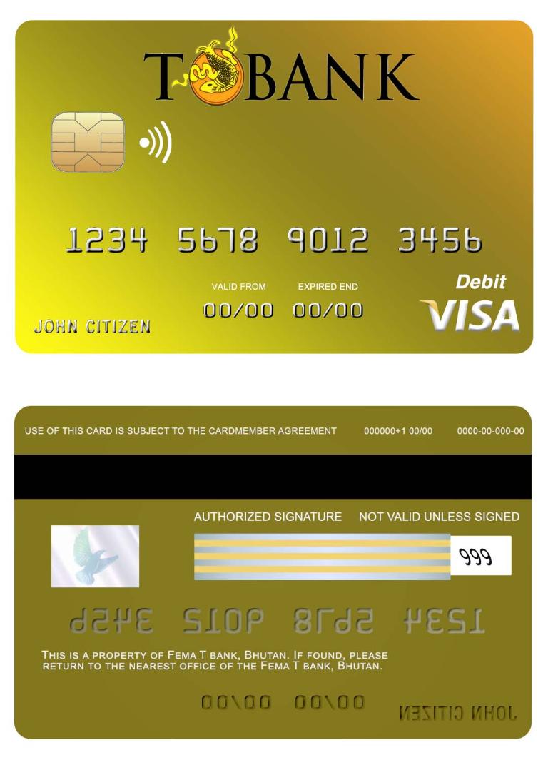 Bhutan T bank visa card